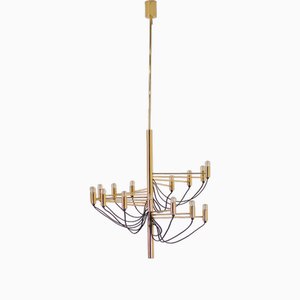 Brass Spiral Chandelier in the style of Sarfatti, 1980s-OWS-1698414