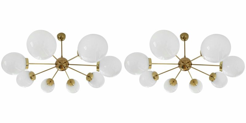 Brass Sputnik Chandeliers from Drukov, 1960s, Set of 2-TZ-583737