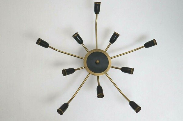 Brass Sputnik Spider Ceiling Lamp from Stilnovo, 1950s / 60s-ESB-1376813