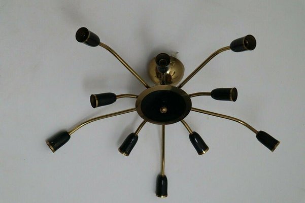 Brass Sputnik Spider Ceiling Lamp from Stilnovo, 1950s / 60s-ESB-1376813