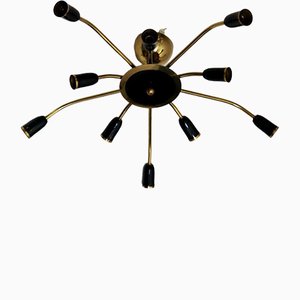 Brass Sputnik Spider Ceiling Lamp from Stilnovo, 1950s / 60s-ESB-1376813