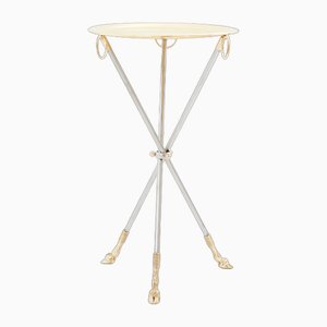 Brass & Steel Side Table with Serving Tray by Alberto Orlandi, 1970s-YJA-1787024