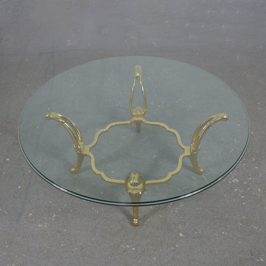 Brass Structure Table with Glass Top