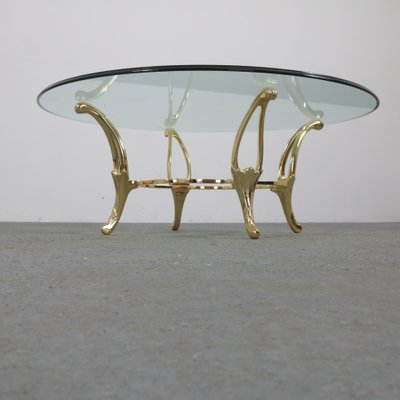 Brass Structure Table with Glass Top-SXX-1113352