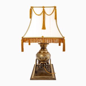 Brass Table Lamp in Silk Gold Thread from Shiva-UQL-1752333