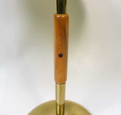 Brass Table Lamp with Cocoon Shade & Trumpet Base, Austria, 1960s-EY-985616