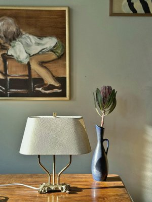 Brass Table Lamp with Double Arms. 1940s-ARN-2026618