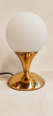 Brass Table Lamp with Satin White Sphere-QLH-1813432