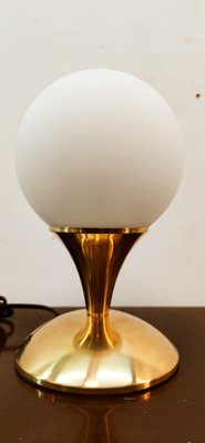 Brass Table Lamp with Satin White Sphere-QLH-1813432