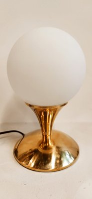 Brass Table Lamp with Satin White Sphere-QLH-1813432