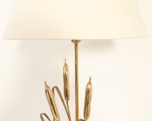 Brass Table Lamp with Wheat Spikes, Italy, 1970s-UB-1818678