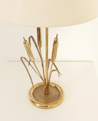 Brass Table Lamp with Wheat Spikes, Italy, 1970s-UB-1818678