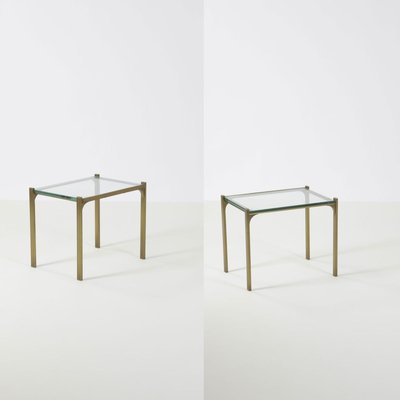 Brass Tables with Glass Tops, 1970s, Set of 2-FWM-909090