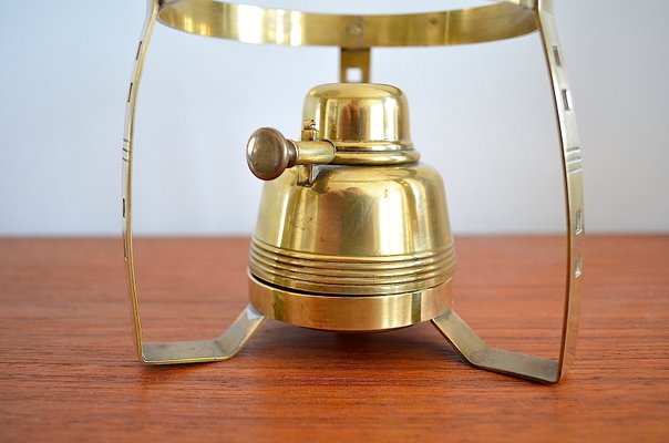 Brass Teapot with Stövchen, 1905, Set of 3-OV-1299425