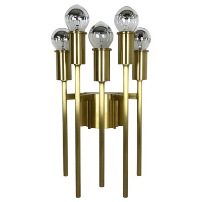 Brass Theatre Wall Ceiling Light in the Style of Stilnovo, Italy, 1970s-QZ-1149886