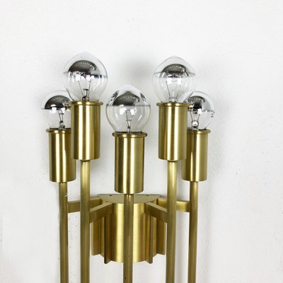 Brass Theatre Wall Ceiling Light in the Style of Stilnovo, Italy, 1970s-QZ-1149886