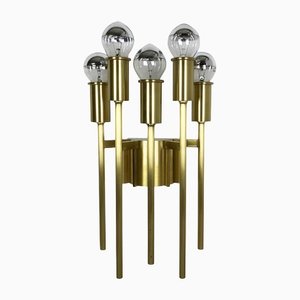 Brass Theatre Wall Ceiling Light in the Style of Stilnovo, Italy, 1970s-QZ-1149886