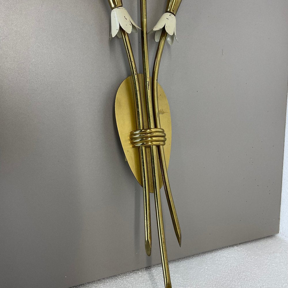 Brass Theatre Wall Light Sconces by Gio Ponti, Italy, 1950s, Set of 2