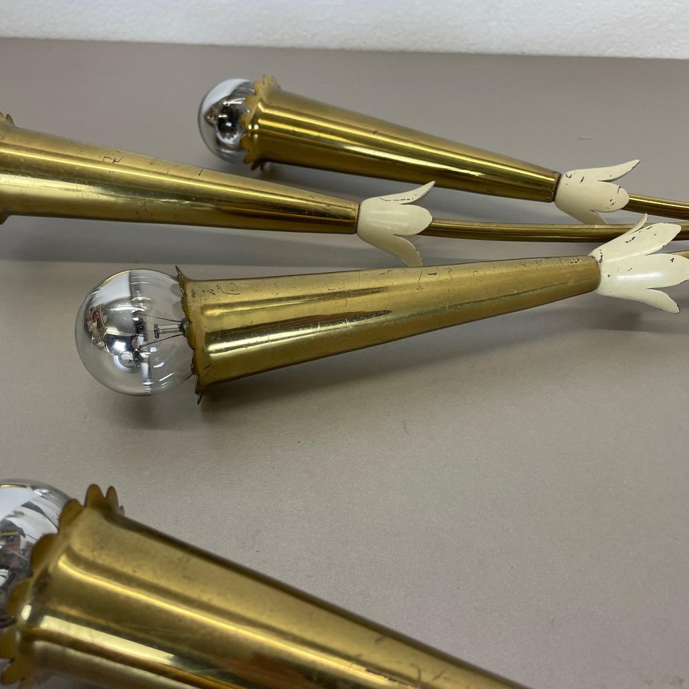 Brass Theatre Wall Light Sconces by Gio Ponti, Italy, 1950s, Set of 2