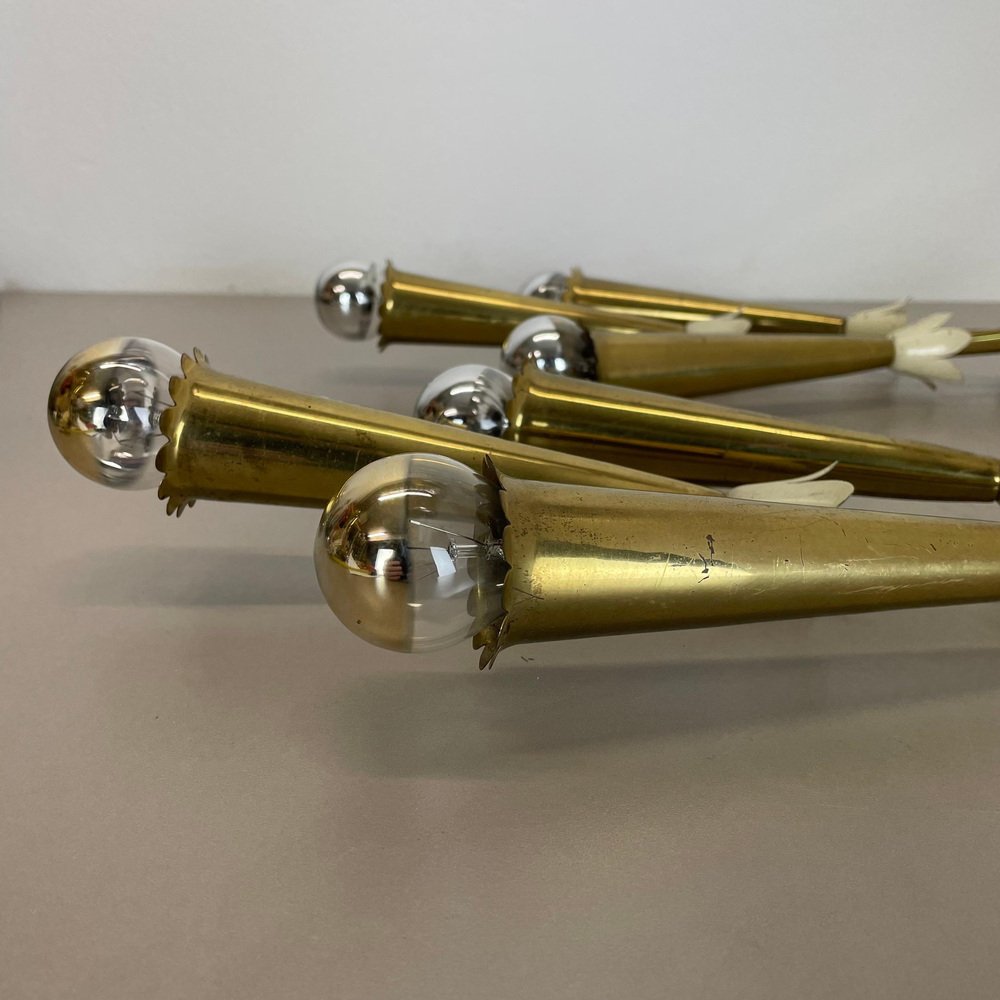 Brass Theatre Wall Light Sconces by Gio Ponti, Italy, 1950s, Set of 2