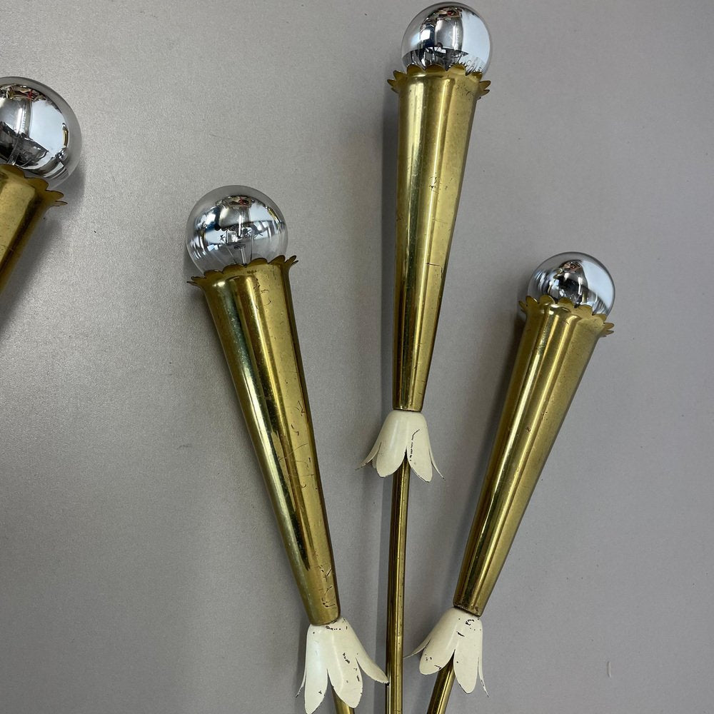 Brass Theatre Wall Light Sconces by Gio Ponti, Italy, 1950s, Set of 2