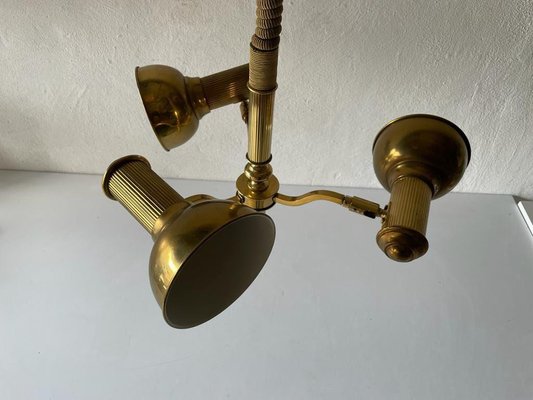 Brass Triple Spot Pendant Lamp from Hillebrand, Germany, 1970s-RDS-1425603