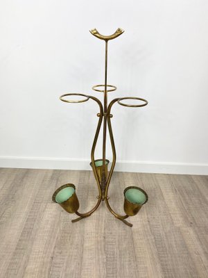 Brass Umbrella Stand by Osvaldo Borsani, Italy, 1950s-LYQ-1171626