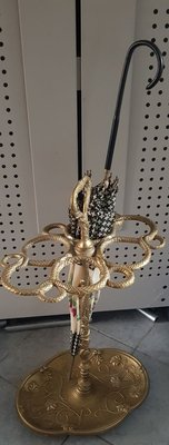 Brass Umbrella Stand with Snake Decor-QDP-750361