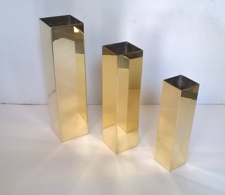 Brass Vases by Carlo Giorgi for Bottega Gadda, 1960s, Set of 3-EI-417597