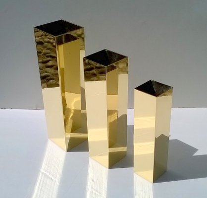 Brass Vases by Carlo Giorgi for Bottega Gadda, 1960s, Set of 3-EI-417597