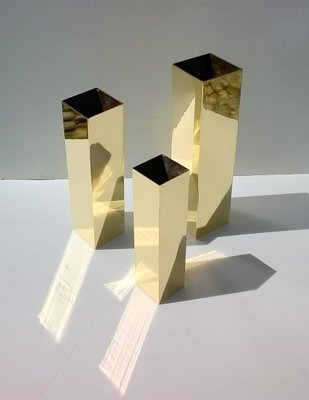 Brass Vases by Carlo Giorgi for Bottega Gadda, 1960s, Set of 3-EI-417597