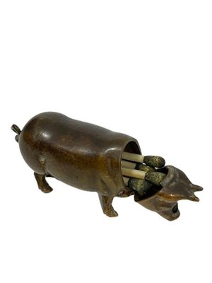 Brass Vesta Match Case in the Shape of a Pig-UCH-1224202