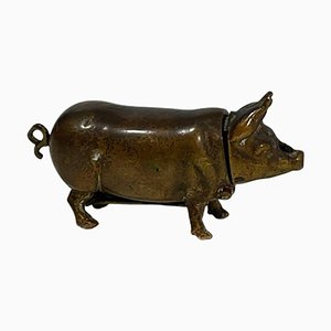 Brass Vesta Match Case in the Shape of a Pig-UCH-1224202