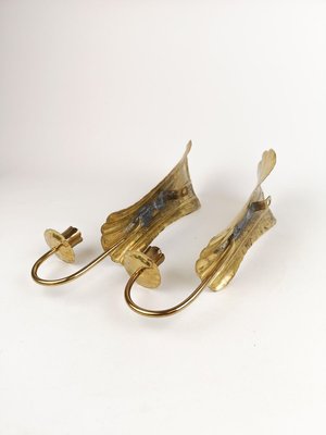 Brass Wall Candlesticks, Sweden, 1960s, Set of 2-UYK-806917