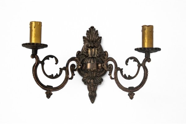 Brass Wall Lamp, Poland, 1950s-BXB-1305963