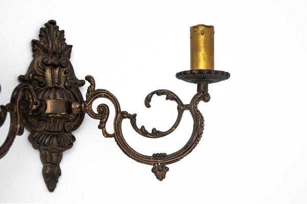 Brass Wall Lamp, Poland, 1950s-BXB-1305963