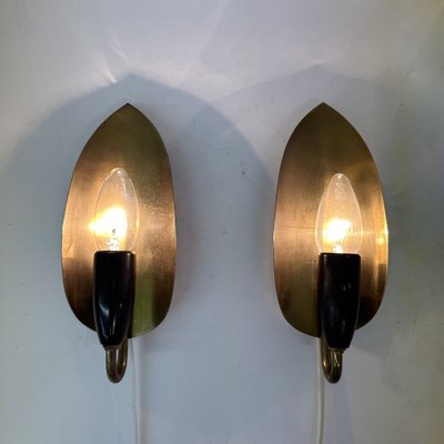 Brass Wall Lamps, 1950s, Set of 2-BGP-1720226