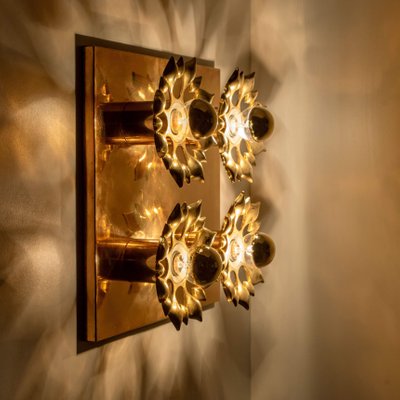 Brass Wall Light / Flush Mount from Orrefors, 1960s-VDW-997133