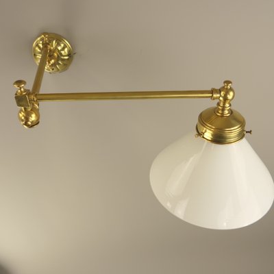 Brass Wall Light with 2 Swivel Arms, England, 1890s-KDB-1773628