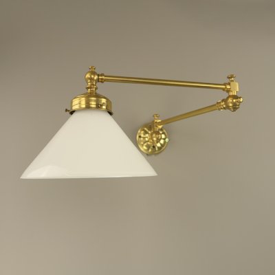 Brass Wall Light with 2 Swivel Arms, England, 1890s-KDB-1773628