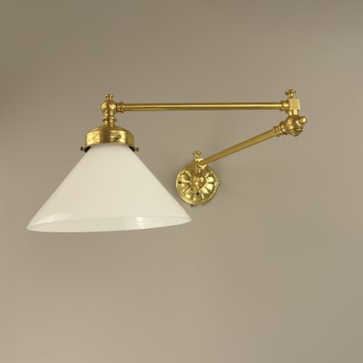 Brass Wall Light with 2 Swivel Arms, England, 1890s-KDB-1773628