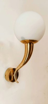 Brass Wall Light with White Sphere-QLH-1816647