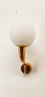 Brass Wall Light with White Sphere-QLH-1816647