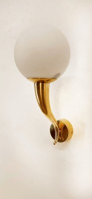 Brass Wall Light with White Sphere-QLH-1816647