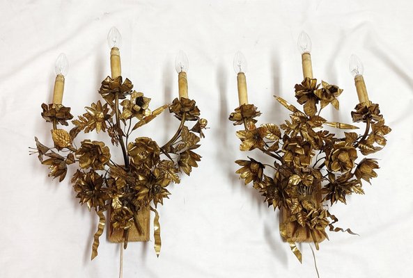 Brass Wall Lights, France, 1960s, Set of 2-RGF-1735148