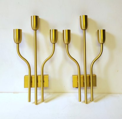 Brass Wall Lights from Gaetano Sciolari,1960s, Set of 2-EI-1358174