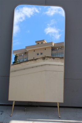 Brass Wall Mirror attributed to Gio Ponti, Italy, 1950s-EH-1374838