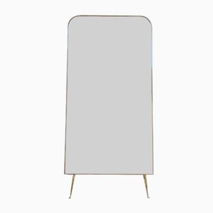 Brass Wall Mirror attributed to Gio Ponti, Italy, 1950s-EH-1374838