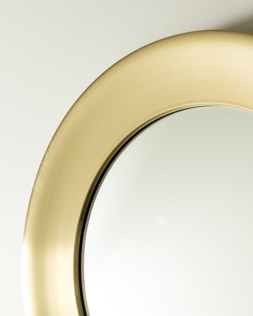 Brass Wall Mirror from Glasmäster in Markaryd, 1960s