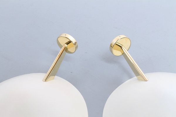 Brass & White 131 Sconces by Giuseppe Ostuni for Oluce, 1950s, Set of 2-XT-877264